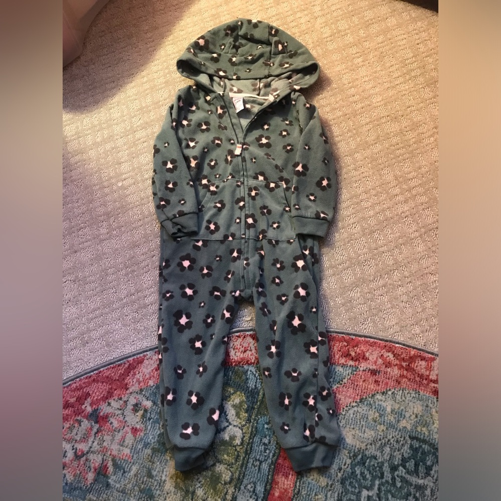 Leopard Fleece Footless Onesie